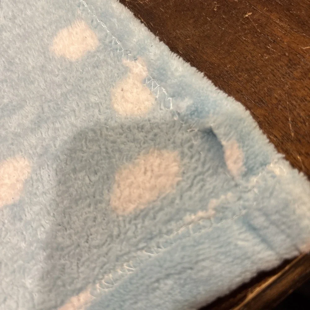 Le Bebe‎ Favorite Clouds & Elephant Baby Blanket Blue Gray Yellow White lovey